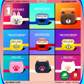 Vỏ Bảo Vệ Bao Đựng Hộp Sạc Tai Nghe, Case Airpods 2/1/i12Pro/3/TWS - Sillicone Chống Bám Bẩn, Va Đập Hoạt Hìnhl Nu.Store