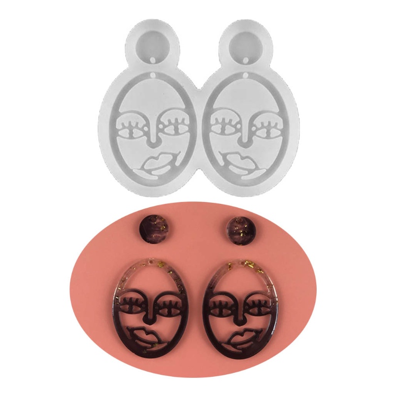 Khuôn Silicone Làm Bông Tai Epoxy Pha Lê Hình Đôi Mắt To Thời Trang DIY