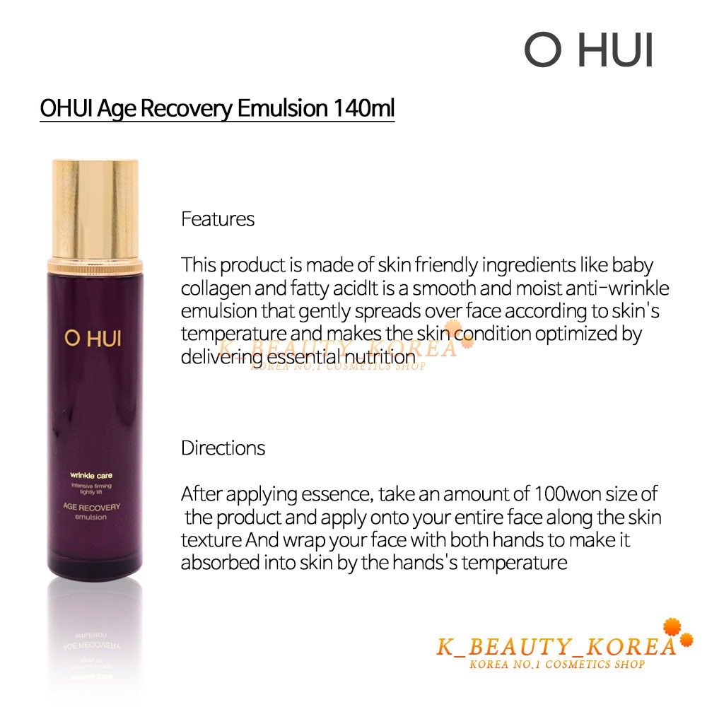 Sữa Dưỡng Chống Lão Hóa Ohui Age Recovery Emulsion Dung Tích 140ml