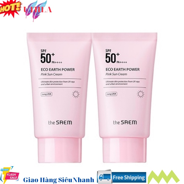 Kem chống nắng THE SAEM Eco Earth Sun Cream kem chống nắng dịu nhẹ cho làn,ngăn ngừa dấu hiệu lão hóa sớm chống tia uv