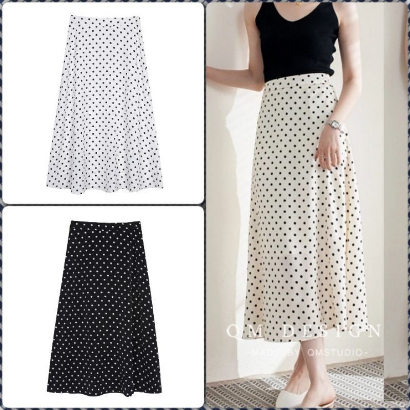 [2 lớp] CHÂN VÁY DÀI QUA GỐI CHẤT VOAN NHẬT – CHÂN VÁY HOA NHÍ HỌA TIẾT CHẤM BI | BigBuy360 - bigbuy360.vn