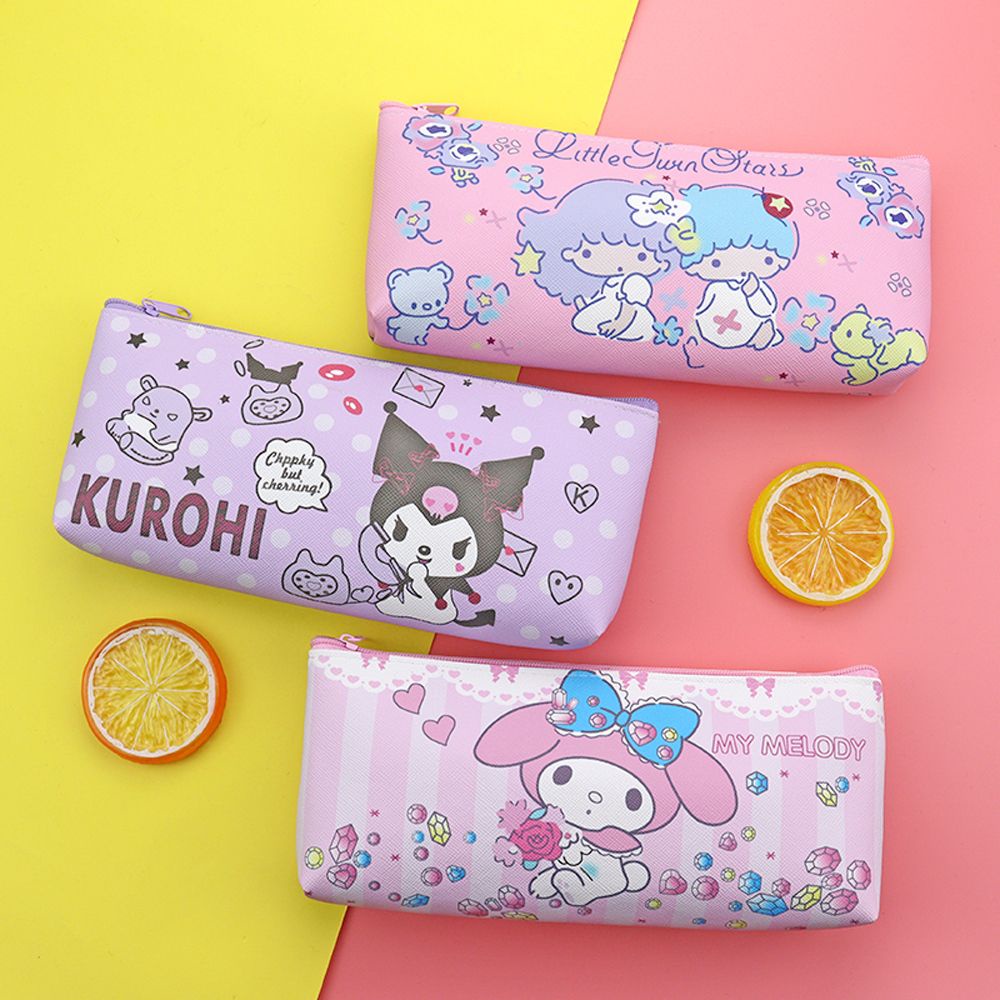 Bóp viết da PU in hình mèo Hello Kitty dễ thương