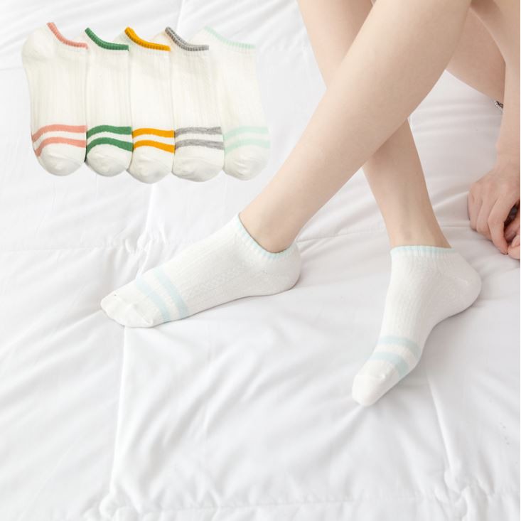 Set 10 Đôi Tất Nữ Ngắn Cổ 2 Sọc Siêu Hot
