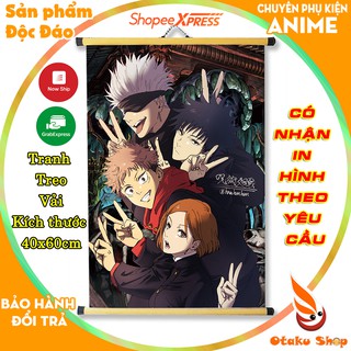Tranh Treo vải trang trí phòng hình Anime Jujutsu Kaisen kích thước 40x60 cm dùng treo tường phòng ngủ, phòng học
