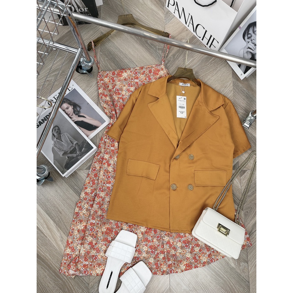 Set váy áo vest 2 blazer 2 món áo khoác ngoài váy hoa nhí TH288