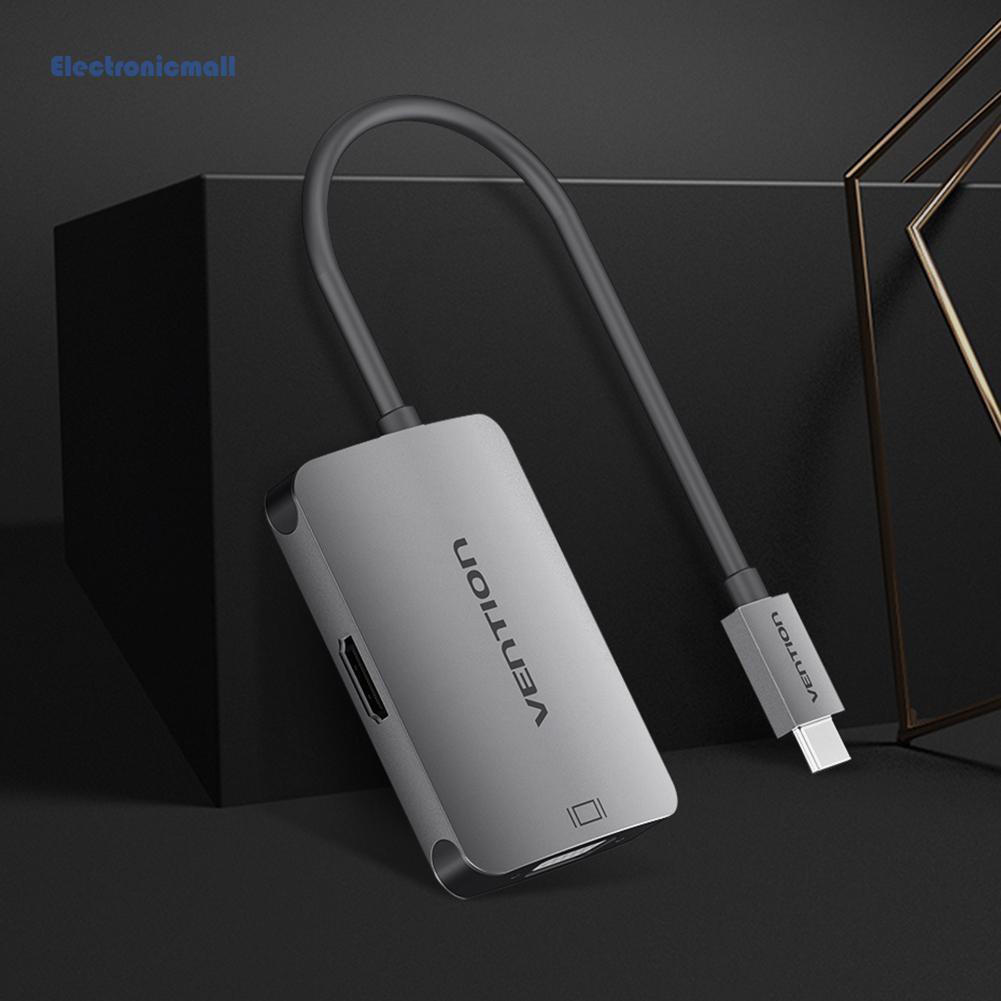 VENTION Cáp Chuyển Đổi Usb-C Hub Type-C Sang Hdmi2.0 Vga Pd Type-C Cho Macbook Chromebook