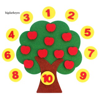 Cây táo đồ chơi bằng vải kèm miếng dán hình quả táo và số giúp bé vừa chơi vừa học