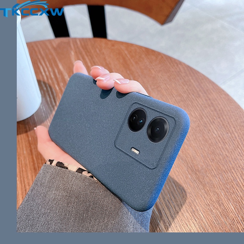 Ốp Điện Thoại Silicone Màu Trơn Mặt Nhám Chống Bám Vân Tay Cho Vivo Y02S Y77 Y55 V25 Pro Y77e IQOO Z6