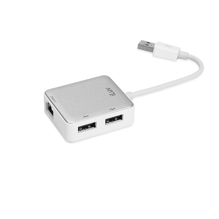 Cáp kết nối iLuv USB Ethernet Adapter with 2 USB ports - trắng