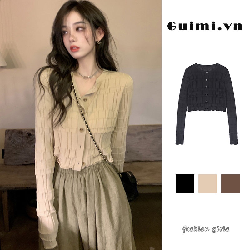 NZN Áo Khoác Cardigan Chống Nắng Phong Cách Retro Cho Nữ Có 3 Màu Sắc Chọn Lựa