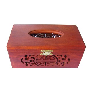 Hộp Khăn Giấy Gỗ Hương Trơn Trạm Măt Bên