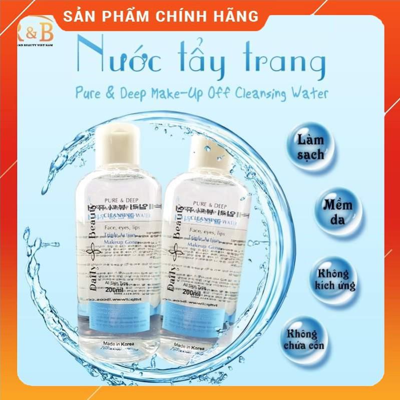 [Hàn Quốc] Nước tẩy trang làm sạc,dưỡng ẩm cho mọi loại da Daily Beauty Pure & Deep Make-up Off Cleansing Water | BigBuy360 - bigbuy360.vn