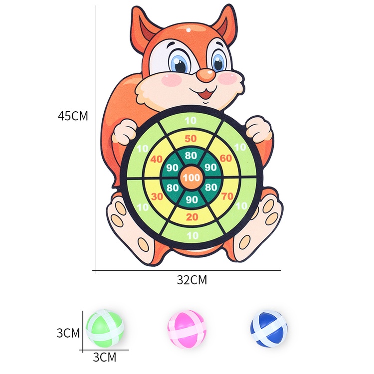[TẶNG MÓC TREO] Bảng Phi Tiêu Ném Bóng Dính Banh Gai cho bé Đồ Chơi Tập Cầm Nắm Quan Sát Điều Khiển Học Đếm