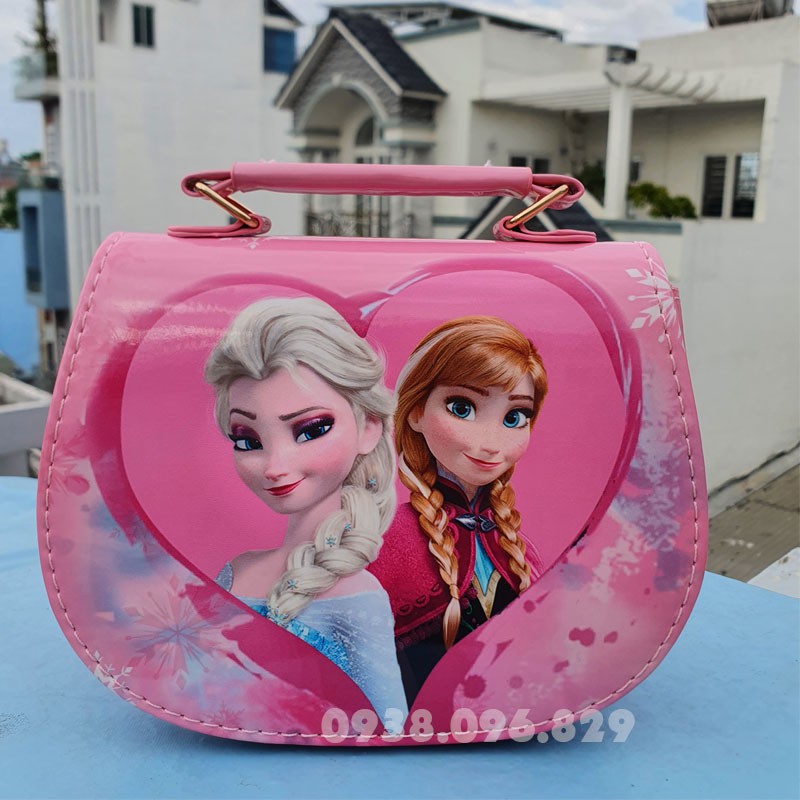 Túi xách công chúa Elsa dễ thương cho bé gái 3- 10 tuổi có dây đeo chéo