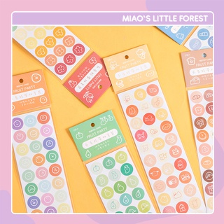 Sticker chấm tròn MIAO'S LITTLE FOREST nhãn dán hình tròn, oval họa tiết hoạt hình cute Fruit Party MST377
