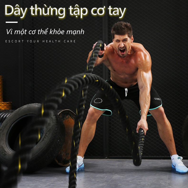 OT105 đấu dây tập thể lực rèn cơ bắp dày 38mm * Dài 12 mét  Dây quăng dây thừng to