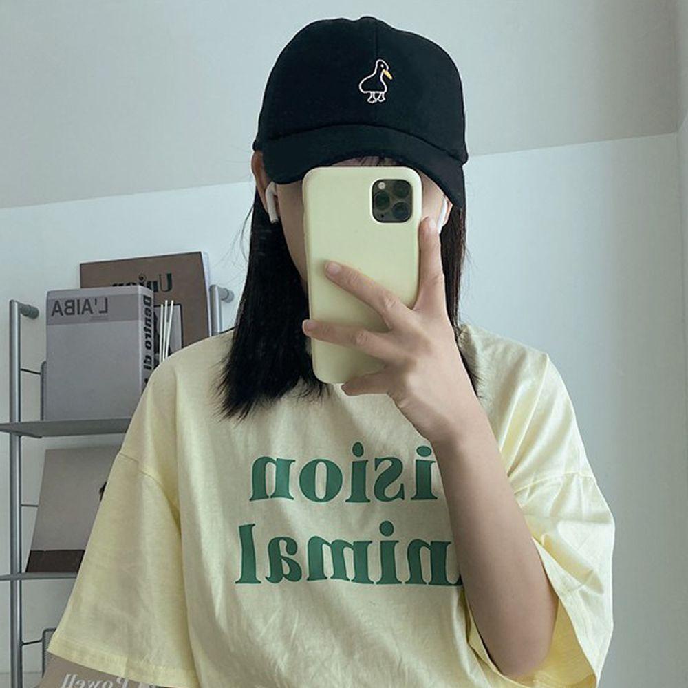 Mũ Lưỡi Trai Cotton Họa Tiết Hoạt Hình Phong Cách Hip Hop Hàn Quốc