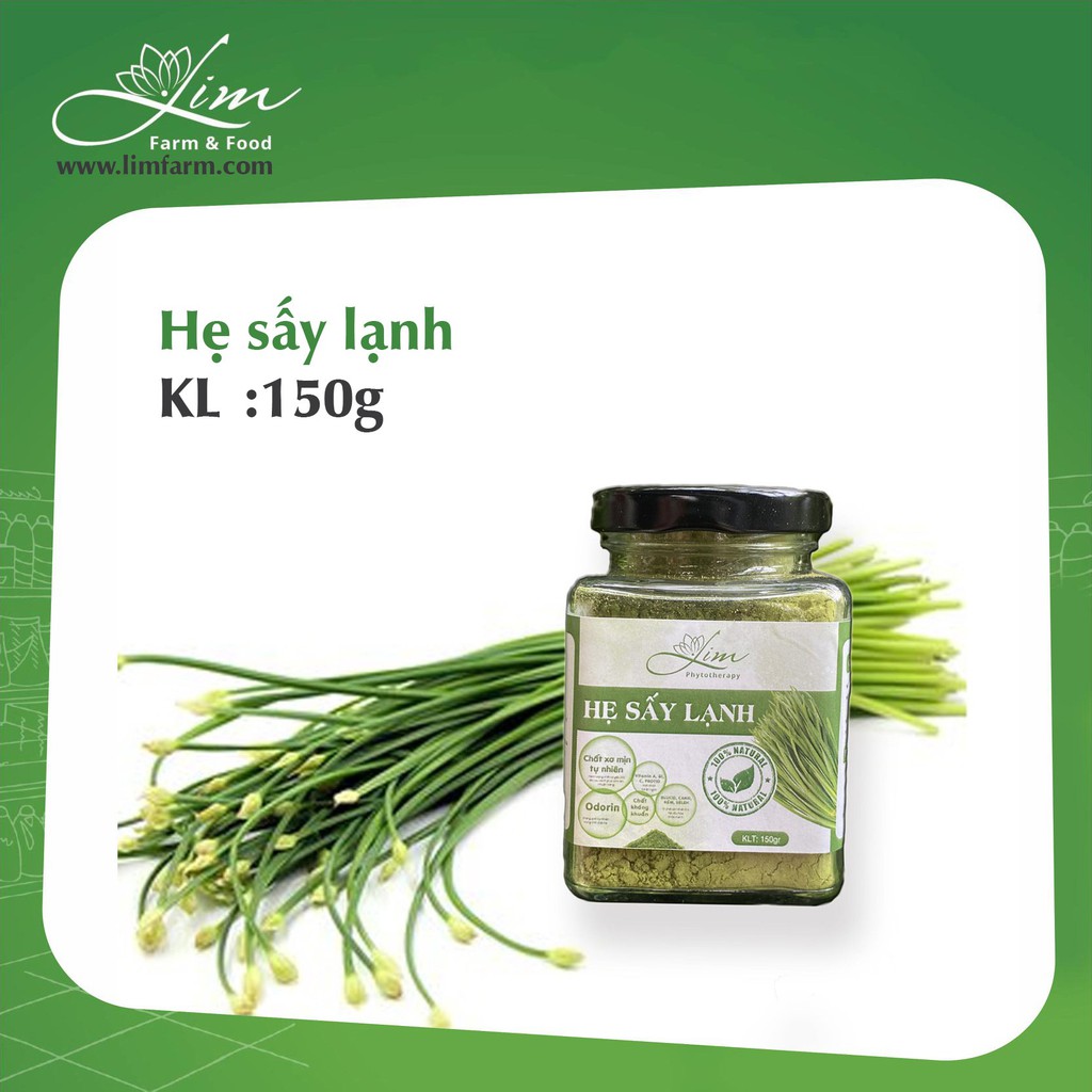 Tinh Bột Hẹ Sấy Lạnh LimFarm Nguyên Chất 100% Hũ 150Gram - Hỗ Trợ Giảm Táo Bón , Biếng Ăn