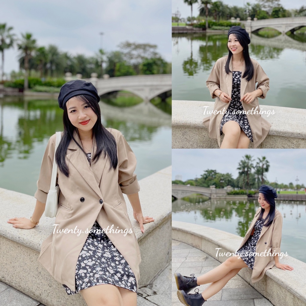Áo Blazer 2 Cúc Form Rộng 1 Lớp (ảnh thật/sẵn/video)