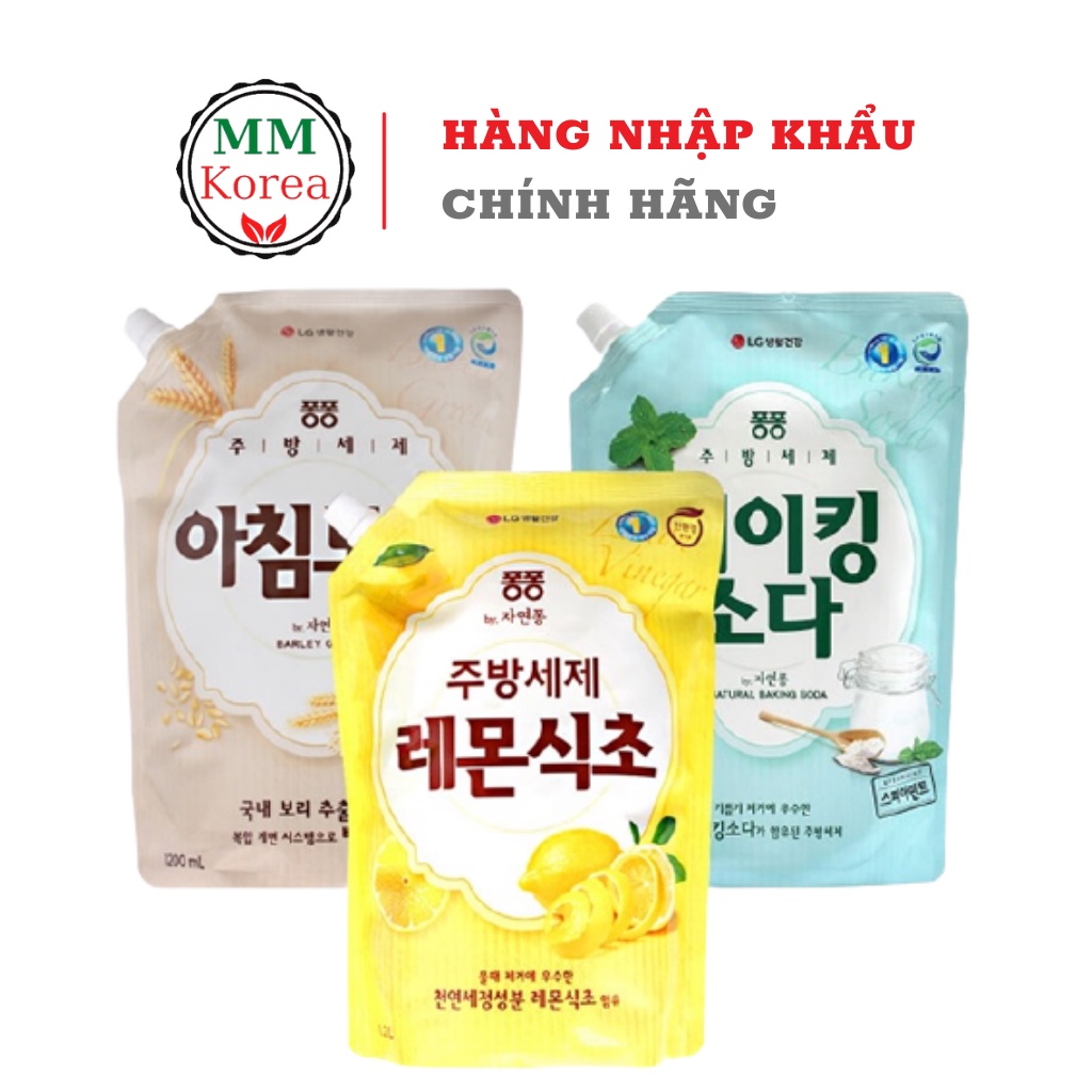 Nước rửa bát PONGPONG Hàn Quốc 1.2L - Nước rửa chén thiên nhiên - Nước rửa chén sinh học an toàn cho da