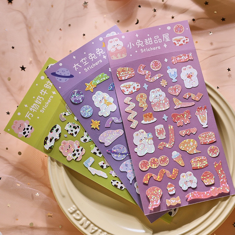 Sticker ruy băng Lấp Lánh Trang Trí Toploader, Sổ