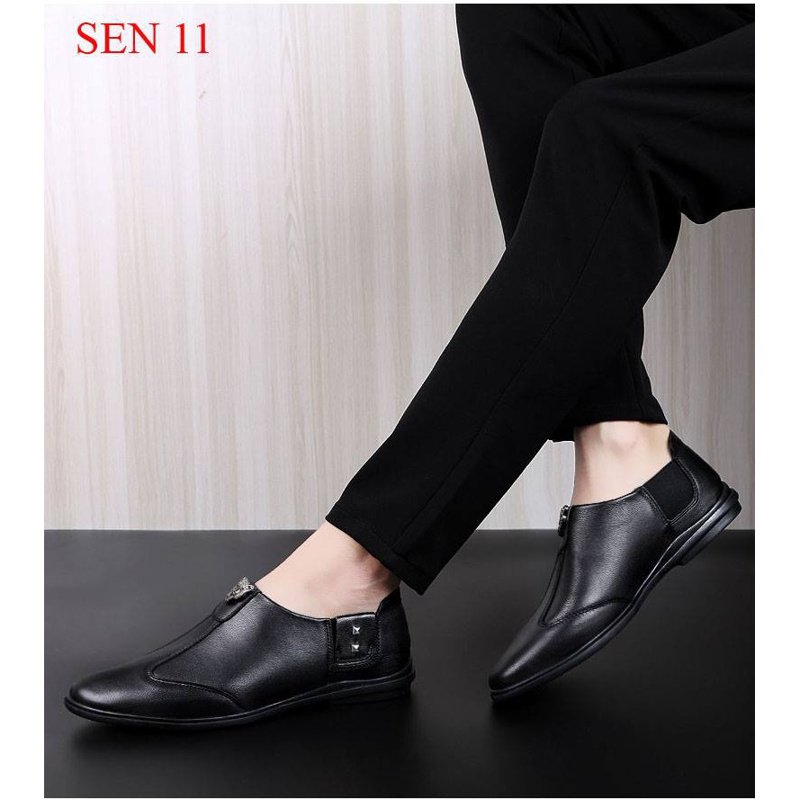 (SEN 11 ) GIẦY DA BÒ THỦ CÔNG 100%..bảo hành 12 tháng