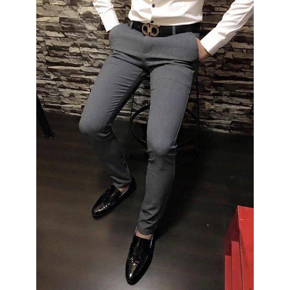 Quần Âu Nam Ghi Đậm Vải Tuyết Hàn Quần Tây Nam màu Ghi Đậm dáng Hàn Quốc | BigBuy360 - bigbuy360.vn