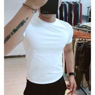 Áo T-Shirt Nam Trắng Mịn Cổ Tròn Dáng Ôm ་