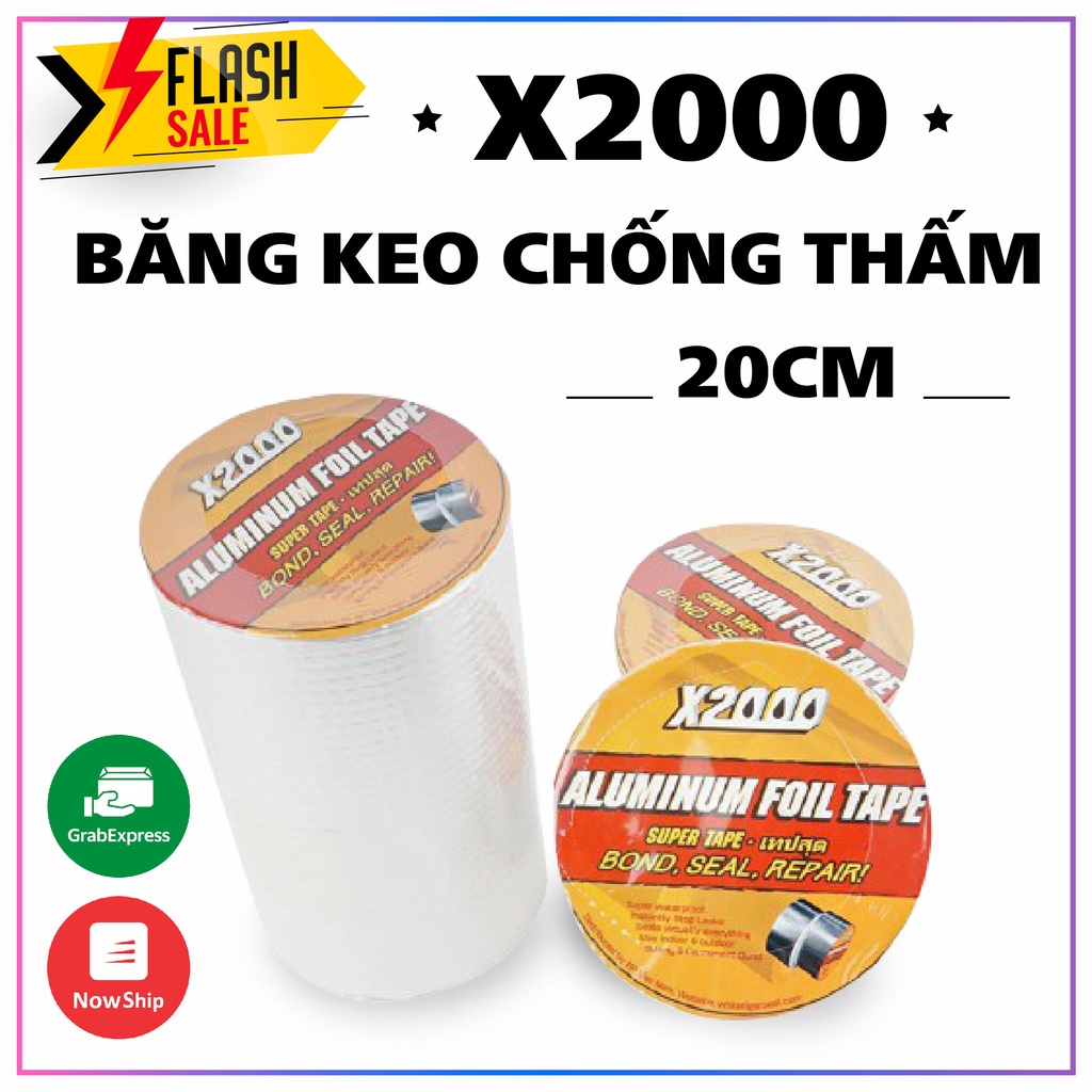 [KHỔ 20CM] Băng keo chống thấm x2000, băng keo siêu dính, băng keo chống dột thấm nước, dán mọi bề mặt