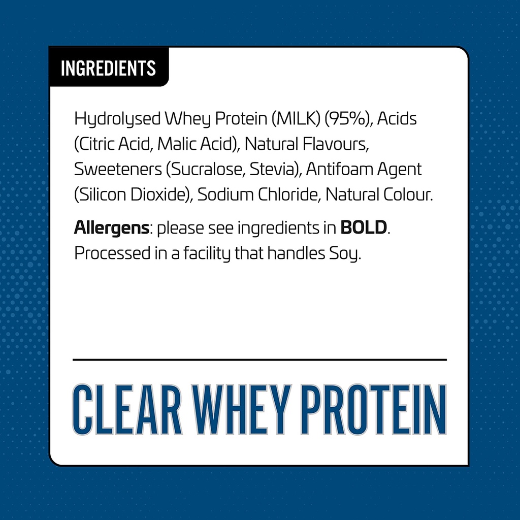 Clear Whey Protein Hyrolyzed Applied Nutrition - Whey Protein Hỗ Trợ Tăng Cơ Hấp Thu Nhanh Hương Vị Trái Cây