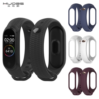 Dây Đeo Thay Thế Chất Liệu Silicon Màu Trơn Cho Xiaomi Mi Band 3 4