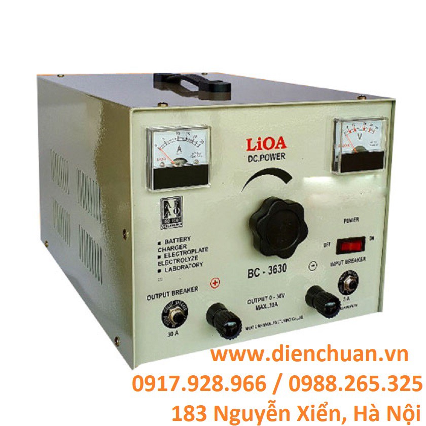 Máy sạc ắc quy Lioa 30A (0-36V ) Model: BC3630