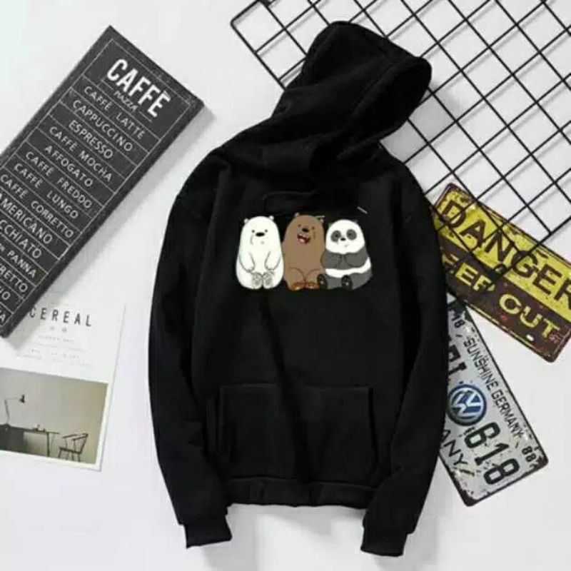 Áo Hoodie In Hình We Bare Bears Xinh Xắn Cho Nữ