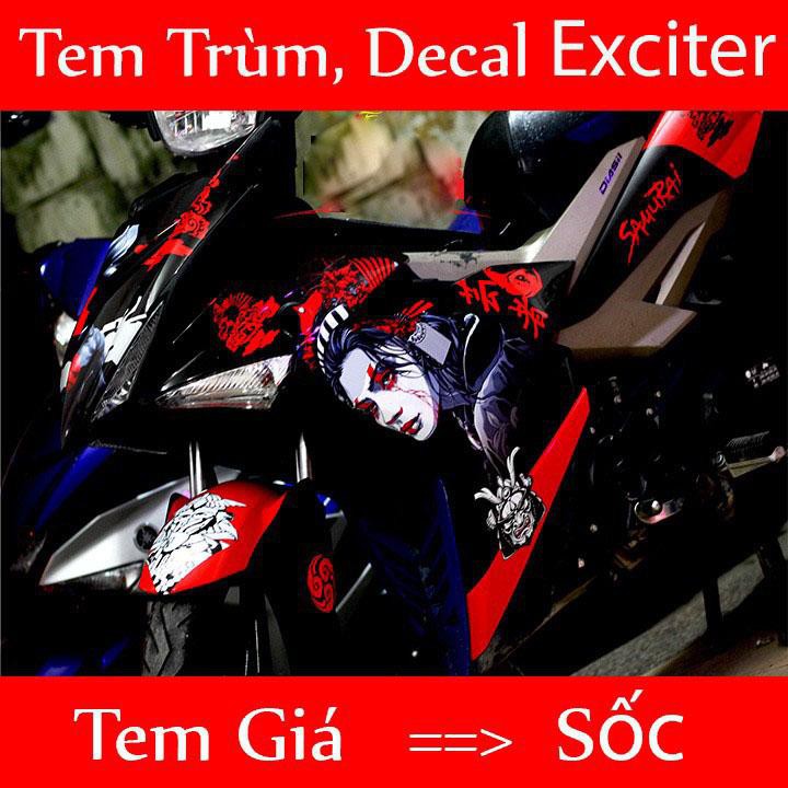 Tem trùm exciter 150 samurai đỏ đen độc lạ, độ team xe ex dán đời 2015-2020