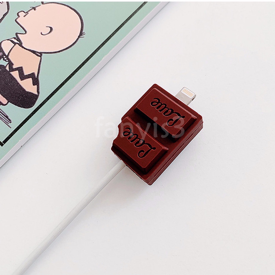 Nút bảo vệ đầu dây cáp USB sạc pin truyền dữ liệu bằng silicon chống rơi vỡ hình trái cây hoạt hình dễ thương
