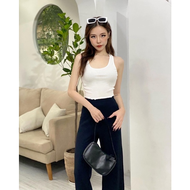 Áo thun ba lỗ chất gân form croptop 3 màu vnxkf21
