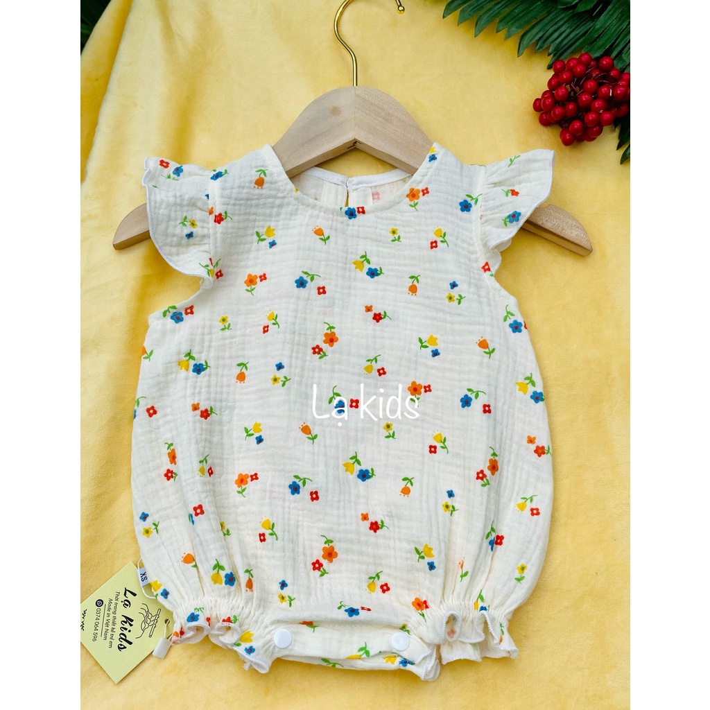 Body xô muslin cho bé gái