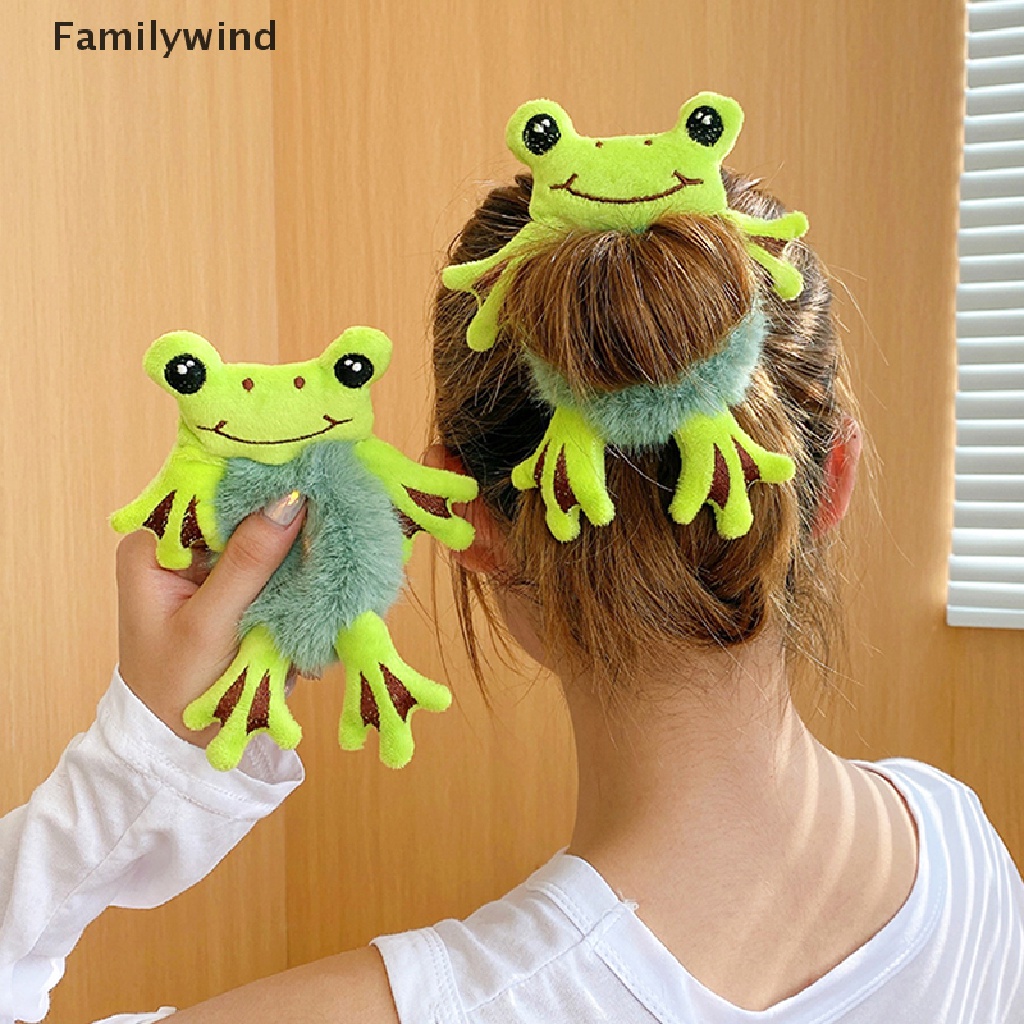 Dây Cột Tóc Đuôi Ngựa Co Giãn Hình Thỏ / Gấu Trúc / Ếch Nhồi Bông