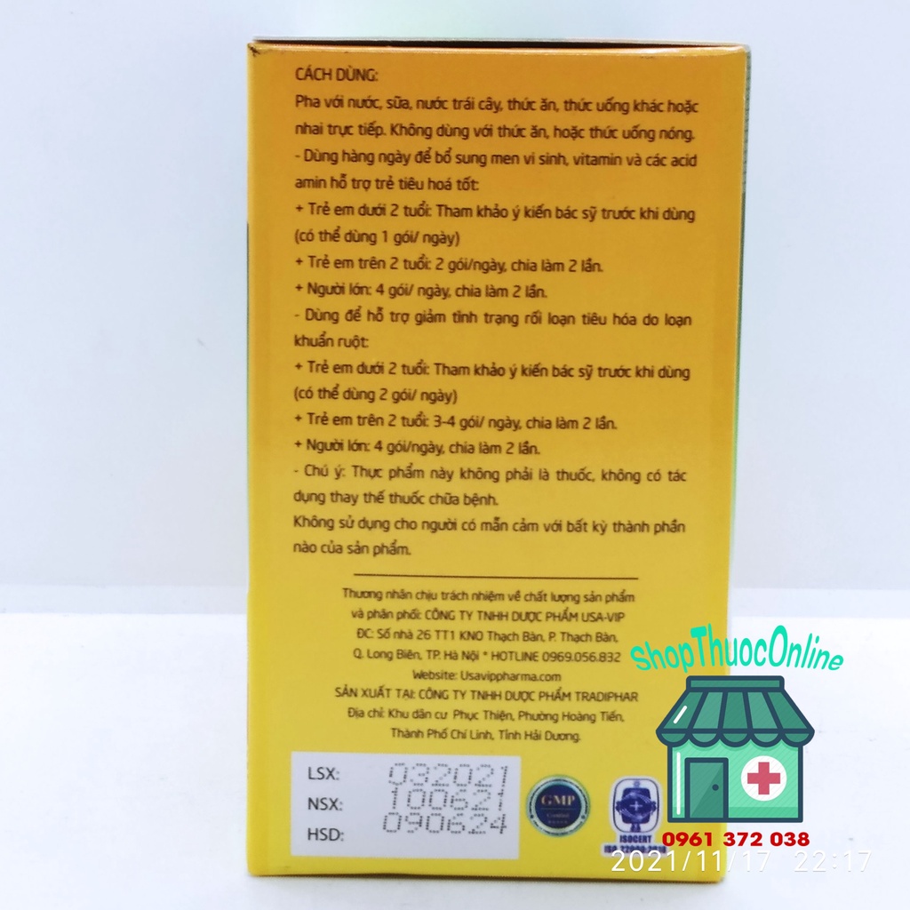 Biofamin Gold – Bổ sung men vi sinh, acid amin cho trẻ hộp 30 gói