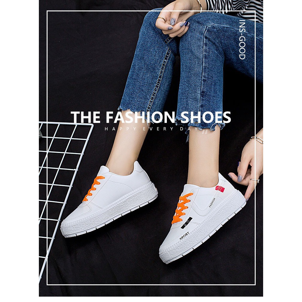 Giày thể thao, Giày sneaker nữ Da tổng hợp dày dặn 3788