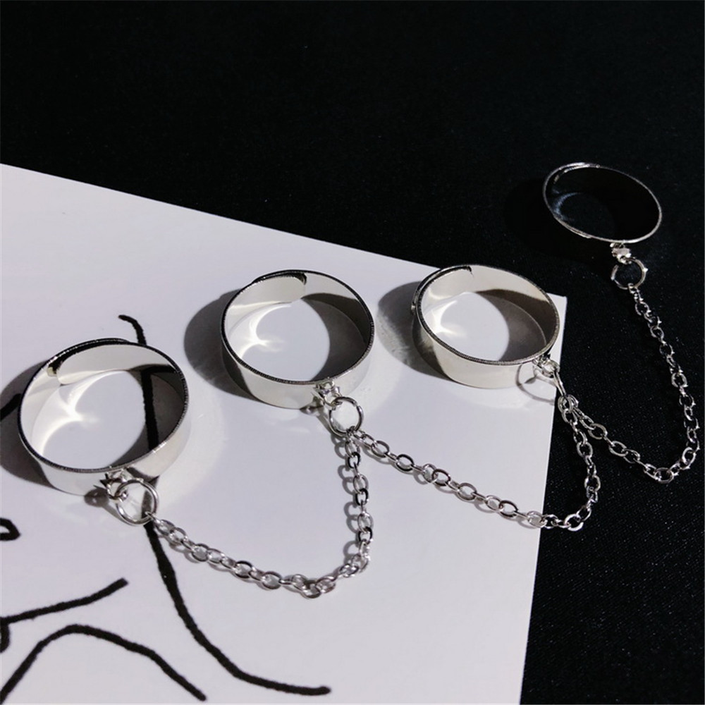 Chain Combination Punk Opening Adjustment Ring For Men and Women