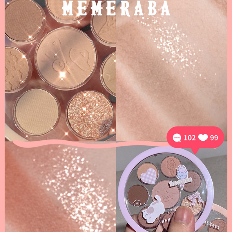 Bảng Phấn Mắt MEMERABA 8 Màu Sắc Hiệu Ứng Lì/ Ánh Nhũ Thời Trang NO.MB085