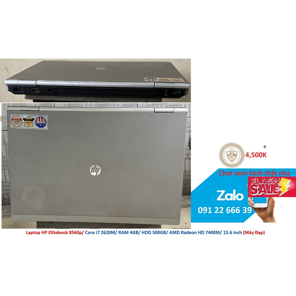Laptop HP Elitebook 8560p/ Core i7 2620M/ RAM 4GB/ HDD 500GB/ AMD Radeon HD 7400M/ 15.6 inch (Máy Đẹp) | BigBuy360 - bigbuy360.vn
