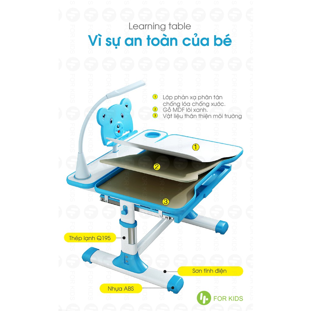 Bàn học chống gù Forkids FKD A8 (SHOP CHỈ BÁN SIZE 80x55) | BigBuy360 - bigbuy360.vn