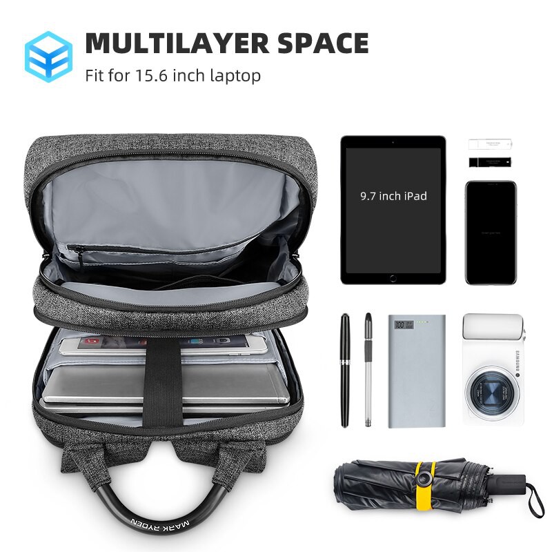 Balo đựng laptop 15.6&quot; Mark Ryden MR9618 có túi chống trộm và cổng sạc Usb tiện dụng chất lượng cao