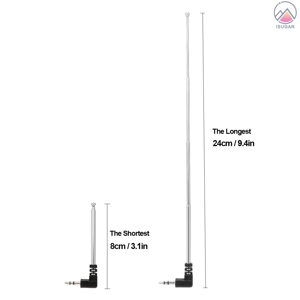 Ăng-ten đài FM cổng 3,5 mm có thể thu vào 4 đoạn hình chữ L 240mm | BigBuy360 - bigbuy360.vn