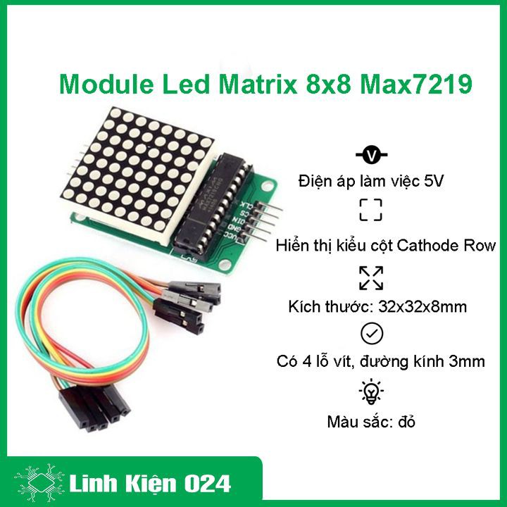 Module led Matrix 8x8 Max7219 tạo hiệu ứng hình ảnh