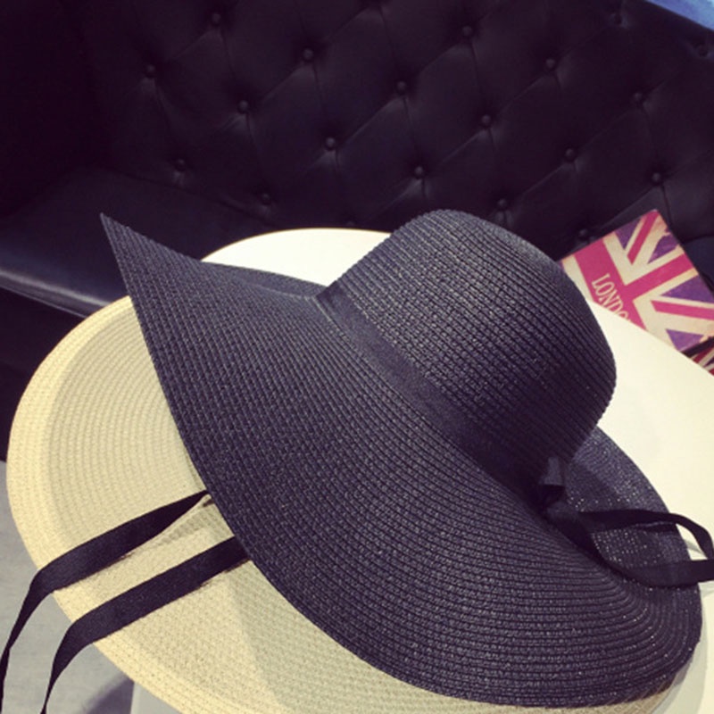 Dép Cói Rộng Vành Đi Biển Chống Nắng Thời Trang Mùa Hè Cho Nữ (Màu Đen)