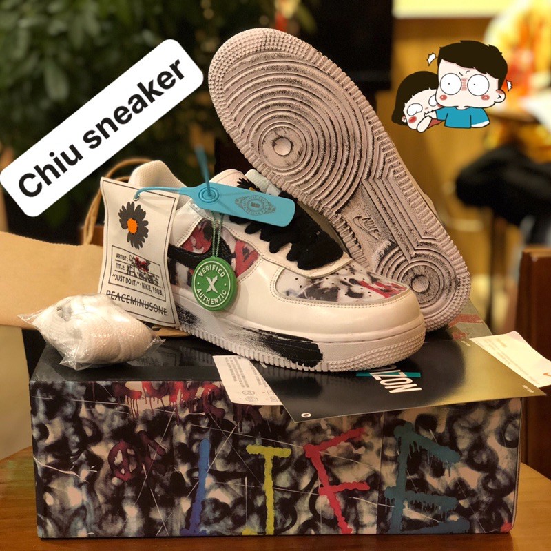 [Full box] Giày thể thao air force 1 tróc sơn [ G-Dragon Para noise ] [ AF1 ] [Tróc Sơn trắng] [Sneaker]