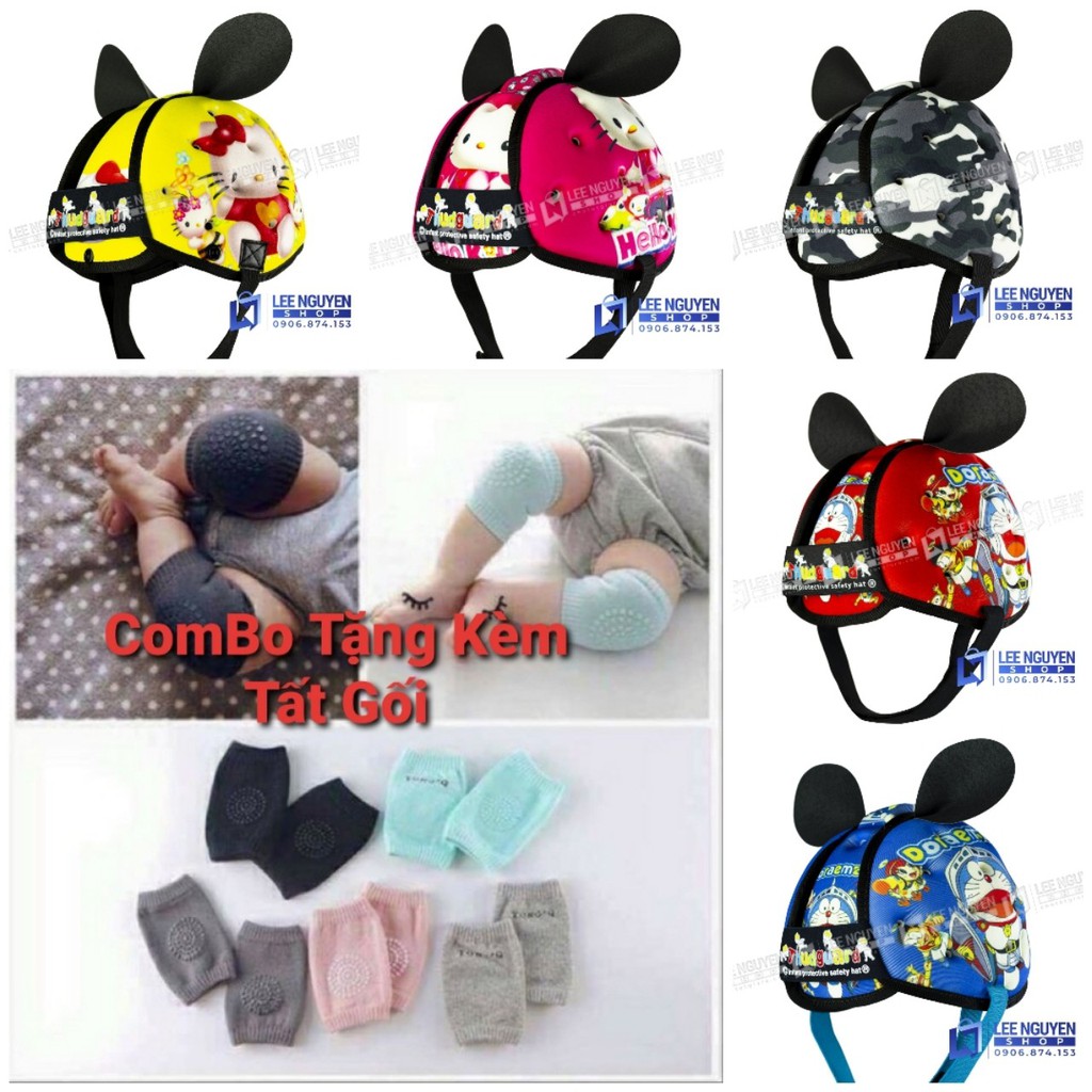 &lt;&lt;Combo Tặng Tất Gối&gt;&gt;Mũ Bảo Hiểm Cho Bé 7 Tháng Đến 4 Tuổi